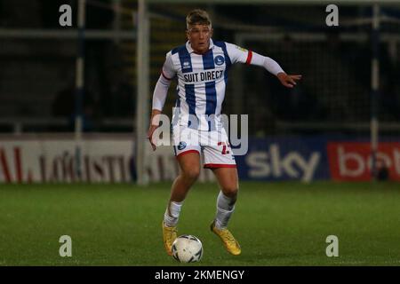 Hartlepool United's Louis Stephenson during the FA Cup Second Round between Hartlepool United and Harrogate Town at Victoria Park, Hartlepool on Saturday 26th November 2022. (Credit: Michael Driver | MI News) Credit: MI News & Sport /Alamy Live News Stock Photo