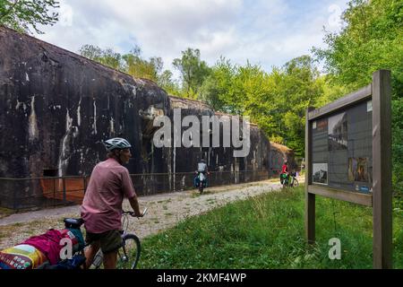 Siersthal (Sierstal, Siirschel): Ouvrage Simserhof is a gros ouvrage of the Maginot Line, block 6 in Lorraine (Lothringen), Moselle (Mosel), France Stock Photo