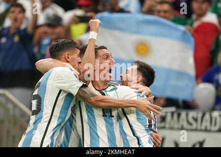 LUSAIL, QATAR - NOVEMBER 26: Player of Argentina Lionel Messi during the FIFA World Cup Qatar 2022 group A match between Argentina and Mexico at Khalifa International Stadium on November 26, 2022 in Doha, Qatar. (Photo by Florencia Tan Jun/PxImages) Stock Photo