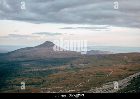 mountain in Sweden at summer time with cloud in the sky Stock Photo