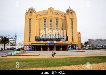 Palais Theatre art deco venue and Australia's largest seated theatre, in the beach suburb of St Kilda Melbourne ,Victoria, Australia Stock Photo