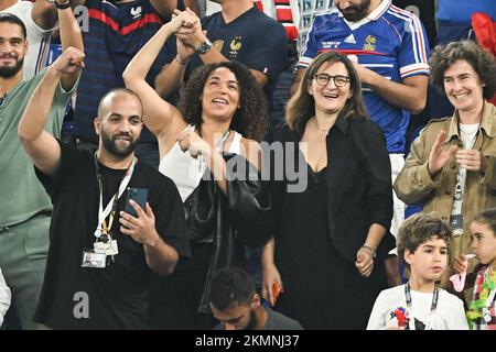 Fayza Lamari, Mother's of Kylian Mbappe attends France v Danemark match of the Fifa World Cup Qatar 2022 at Stadium 974 in Doha, Qatar on November 26, 2022. Photo by Laurent Zabulon/ABACAPRESS.COM Stock Photo