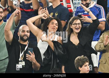 Fayza Lamari, Mother's of Kylian Mbappe attends France v Danemark match of the Fifa World Cup Qatar 2022 at Stadium 974 in Doha, Qatar on November 26, 2022. Photo by Laurent Zabulon/ABACAPRESS.COM Stock Photo