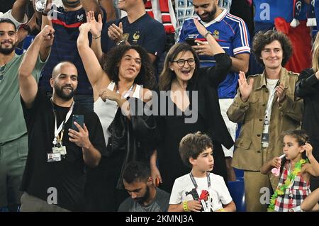 Fayza Lamari, Mother's of Kylian Mbappe attends France v Danemark match of the Fifa World Cup Qatar 2022 at Stadium 974 in Doha, Qatar on November 26, 2022. Photo by Laurent Zabulon/ABACAPRESS.COM Stock Photo