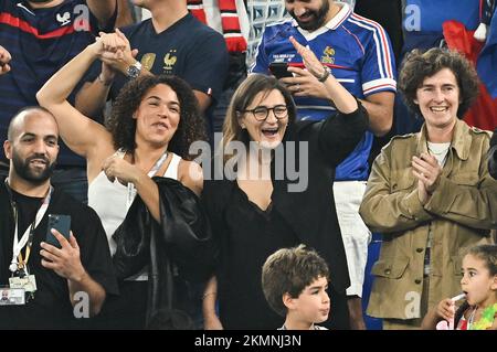 Fayza Lamari, Mother's of Kylian Mbappe attends France v Danemark match of the Fifa World Cup Qatar 2022 at Stadium 974 in Doha, Qatar on November 26, 2022. Photo by Laurent Zabulon/ABACAPRESS.COM Stock Photo