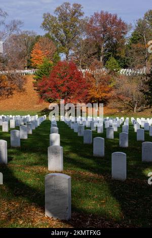 Arlington National Cemetery in autumn, Washington, DC Stock Photo