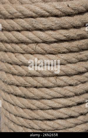 Inen rope in view as a thread background Stock Photo