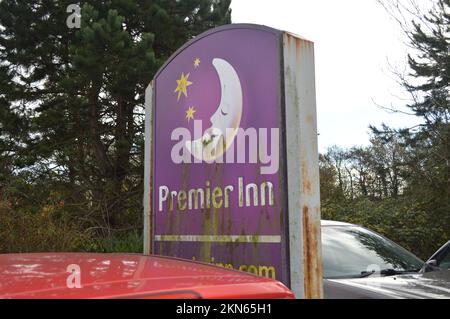 Old Premier Inn Sign in Bridgend, Wales, United Kingdom Stock Photo - Alamy