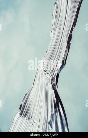 art piece abstract background ridged texture metal 3d render Stock Photo