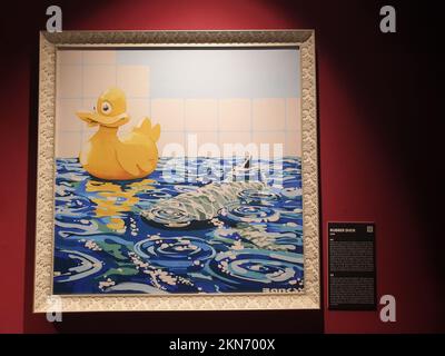 'Rubber Duck' - Ausstellung Banksy im Technikum in Mülheim-Ruhr Stock Photo