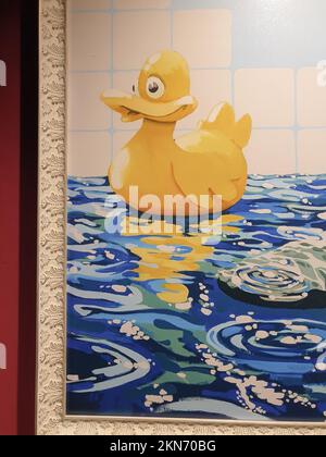 'Rubber Duck' - Ausstellung Banksy im Technikum in Mülheim-Ruhr Stock Photo