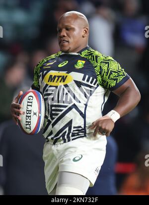 London ENGLAND - November 26:Bongi Mbonambi of South Africa    during Autumn International Series match between England against South Africa at Twicke Stock Photo