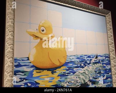 'Rubber Duck' - Ausstellung Banksy im Technikum in Mülheim-Ruhr Stock Photo