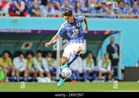 Al Rayyan, Qatar. 27th Nov 2022. 27th November 2022; Ahmed bin Ali Stadium, Al Rayyan, Qatar; FIFA World Cup Football, Japan versus Costa Rica;  Hidemasa Morita of Japan Credit: Action Plus Sports Images/Alamy Live News Stock Photo