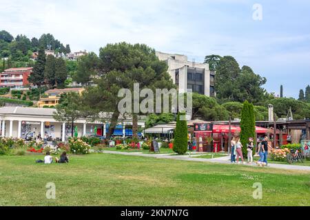 Garden at Portoroz Beach Central (Centraina Plaza Portoroz), Portoroz, Slovene Istria, Slovenia Stock Photo