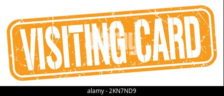 VISITING CARD text written on orange grungy stamp sign. Stock Photo