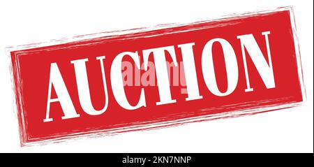 AUCTION text written on red grungy stamp sign Stock Photo - Alamy
