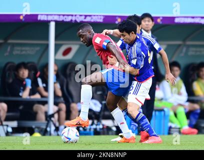 Al Rayyan, Katar. 27th Nov, 2022. xxAl Rayyan, 27.11.2022, FIFA Fussball WM 2022 in Katar, Gruppenphase, Japan - Costa Rica/ PRESSINPHOTO/Sipa USA Credit: Sipa USA/Alamy Live News Stock Photo