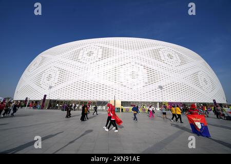 General view outside the ground ahead of the FIFA World Cup Group F match at the Al Thumama Stadium, Doha, Qatar. Picture date: Sunday November 27, 2022. Stock Photo