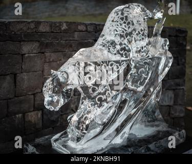 Magical Winter Ice Festival carvings in Canary Wharf Stock Photo - Alamy