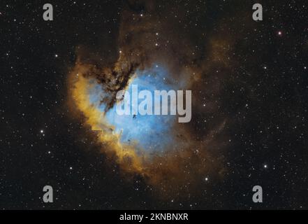 The Pacman nebula (NGC 281) located in the constellation Cassiopeia, photographed in the Hubble palette from the UK Stock Photo