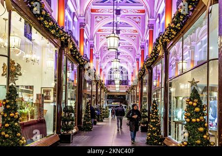 The Royal Arcade in Old Bond Street London at Night UK Stock Photo