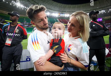 Belgium s Dries Mertens and Mertens wife Katrin Kerkhofs and son