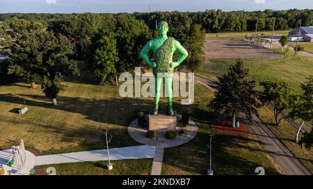 Statue of the Green Giant in Blue Earth, Minnesota, USA Stock Photo