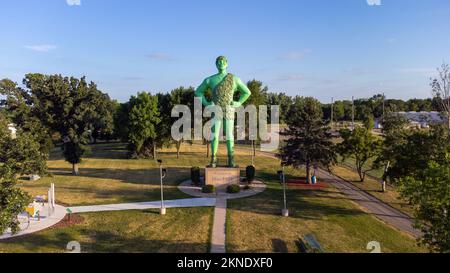 Statue of the Green Giant in Blue Earth, Minnesota, USA Stock Photo