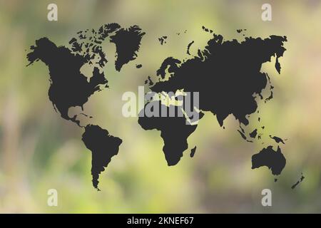 world map and defocused background Stock Photo
