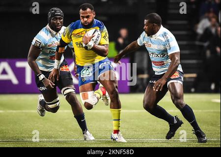 Ibrahim DIALLO of Racing 92, Alivereti RAKA of Clermont and Christian WADE  of Racing 92 during the French championship Top 14 rugby union match  between Racing 92 and ASM Clermont Auvergne on