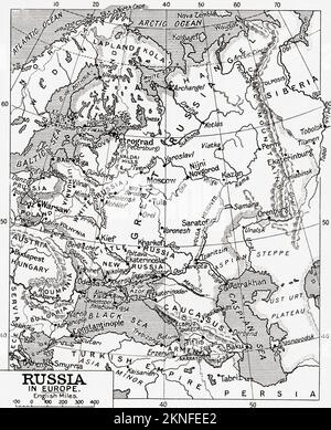 Map of Russia in 1915. Stock Photo