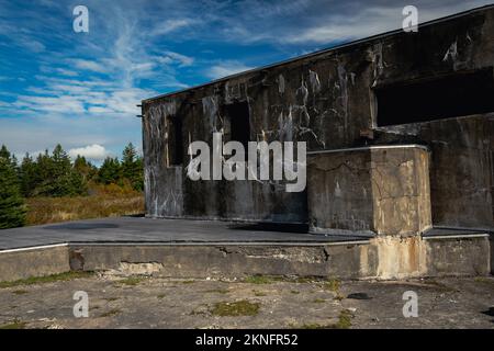 Radar Building in Fort McNab National Historic Site McNabs Island, Nova Scotia, Canada Stock Photo