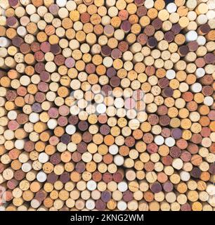 top view of a standing cork stopper mural Stock Photo