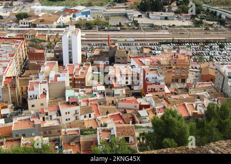 Rooftops of Sagunto from a bird's eye view Stock Photo