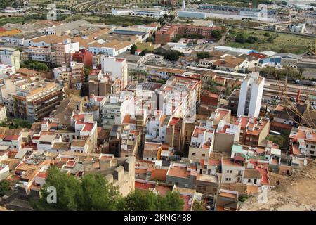 Rooftops of Sagunto from a bird's eye view Stock Photo