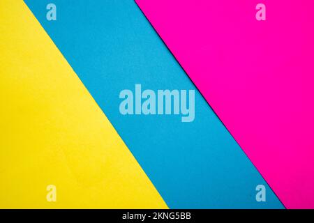 Multi colored abstract paper of pastel colors, with geometric shape, flat lay Stock Photo