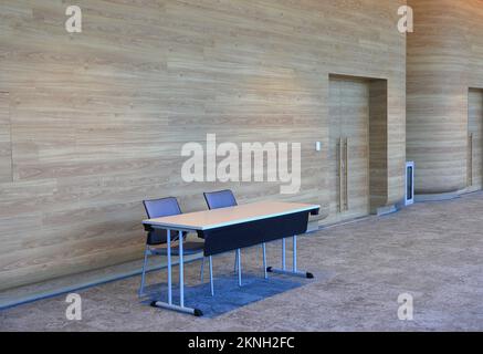 reception booth in lobby, registration booth in front of conference ...