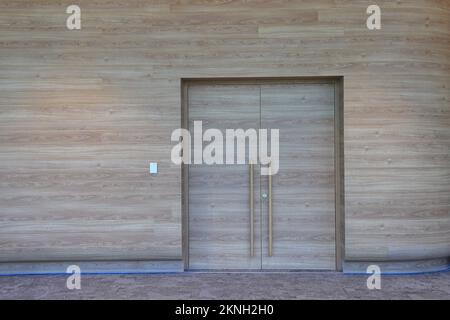 a modern-style entrance to a conference room in commercial building. Stock Photo