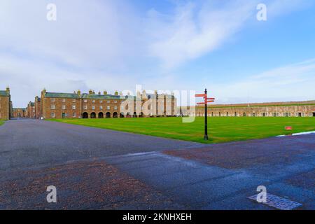 Inverness, UK - October 06, 2022: View of the yard of Fort George ...