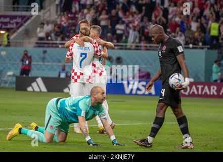 Lusail, Catar. 27th Nov, 2022. Croatian Party vs Canada, match corresponding to group C, valid for the first group stage of the 2022 FIFA World Cup, held at the Lusail stadium, Qatar Credit: Juan Antonio Sánchez/FotoArena/Alamy Live News Stock Photo