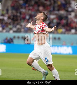 Lusail, Catar. 27th Nov, 2022. Croatian Party vs Canada, match corresponding to group C, valid for the first group stage of the 2022 FIFA World Cup, held at the Lusail stadium, Qatar Credit: Juan Antonio Sánchez/FotoArena/Alamy Live News Stock Photo