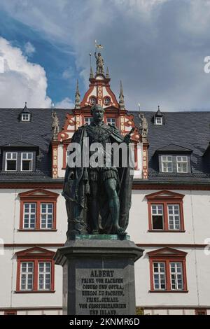 Statue of Prince Albert in the Town Square of Coburg, Bavaria, Germany Stock Photo