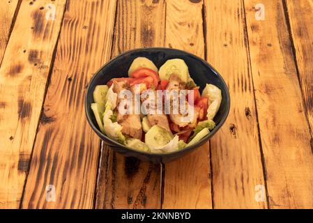 The belly salad is a part of the tuna quartering, located in the lower part of the fish, in the area near the head. Stock Photo