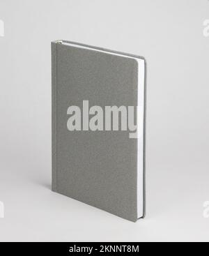 Gray silver office diary isolated on white background Stock Photo