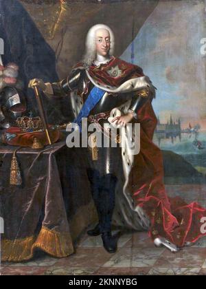 Portrait of Christian VI of Denmark (1699-1746) Christian VI, King of Denmark and Norway from 1730 to 1746. Painting by Johann Salomon Wahl Stock Photo
