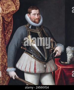 Portrait of Rudolf II by Martino Rota. Rudolf II, Holy Roman Emperor Stock Photo