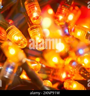 Holiday LED lights. Lamps close up Stock Photo