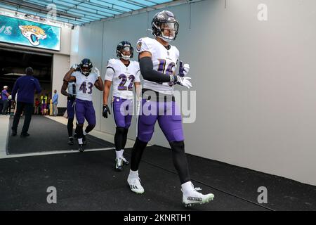 Baltimore Ravens wide receiver Tylan Wallace (16) prior to an NFL football  game between the Baltimore Ravens and the New England Patriots, Sunday,  Sept. 25, 2022, in Foxborough, Mass. (AP Photo/Michael Dwyer