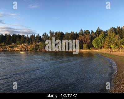 Beautiful sunset on the East Coast of Vancouver Island in Nanoose Bay, British Columbia, Canada Stock Photo